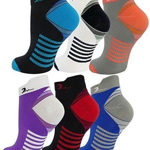 6 Pair Ankle Length Athletic Compression Socks